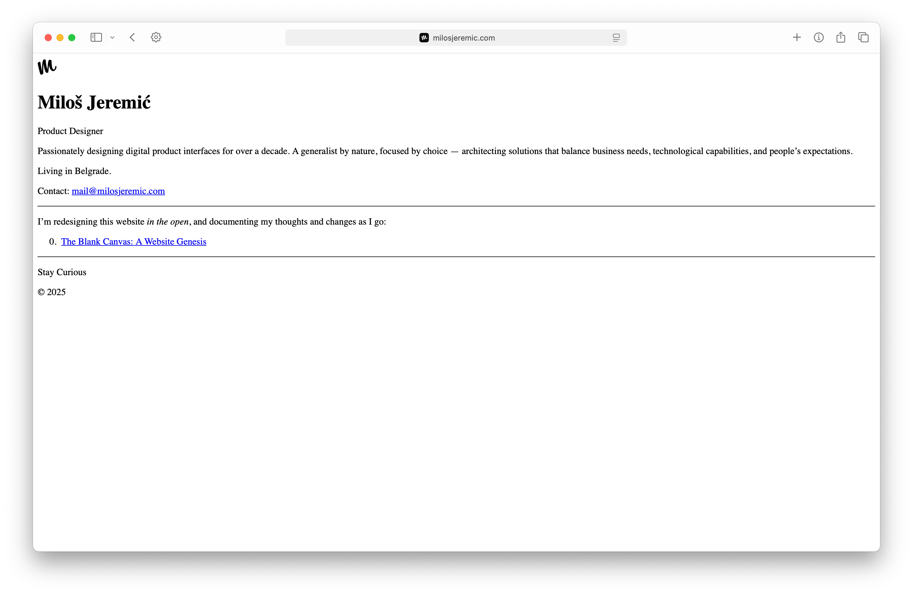 milosjeremic.com Genesis