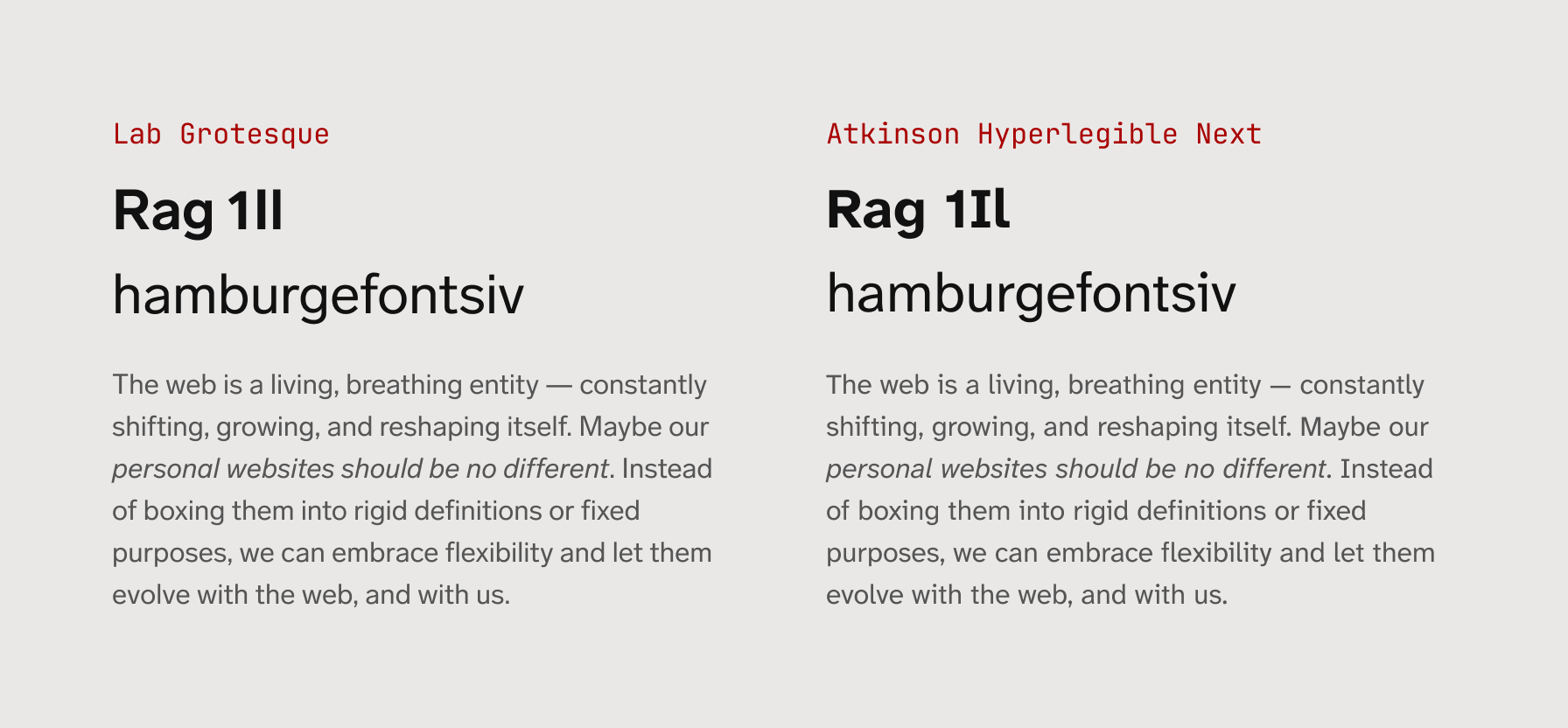 Lab Grotesque & Atkinson Hyperlegible Next
