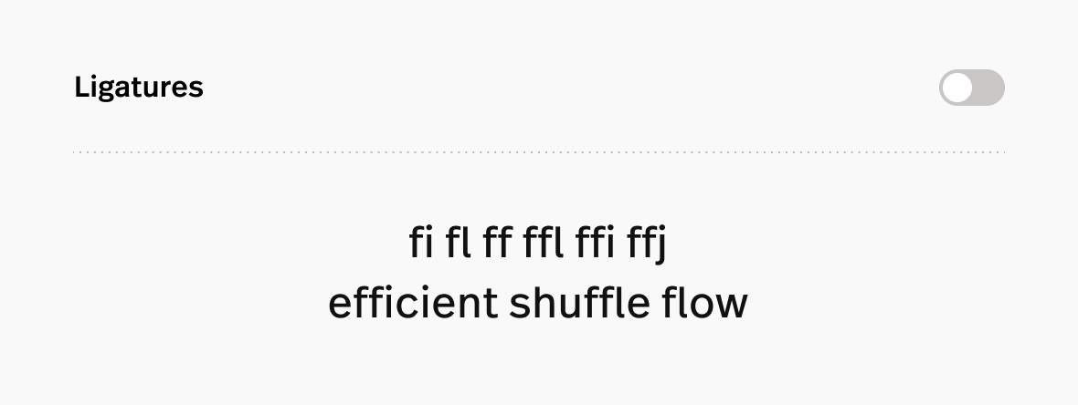 Compare: Ligatures