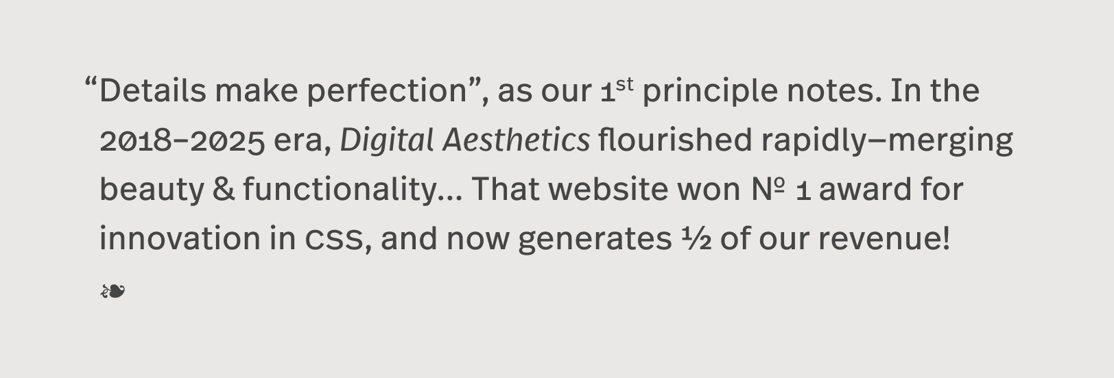 Type nuances example, side by side
